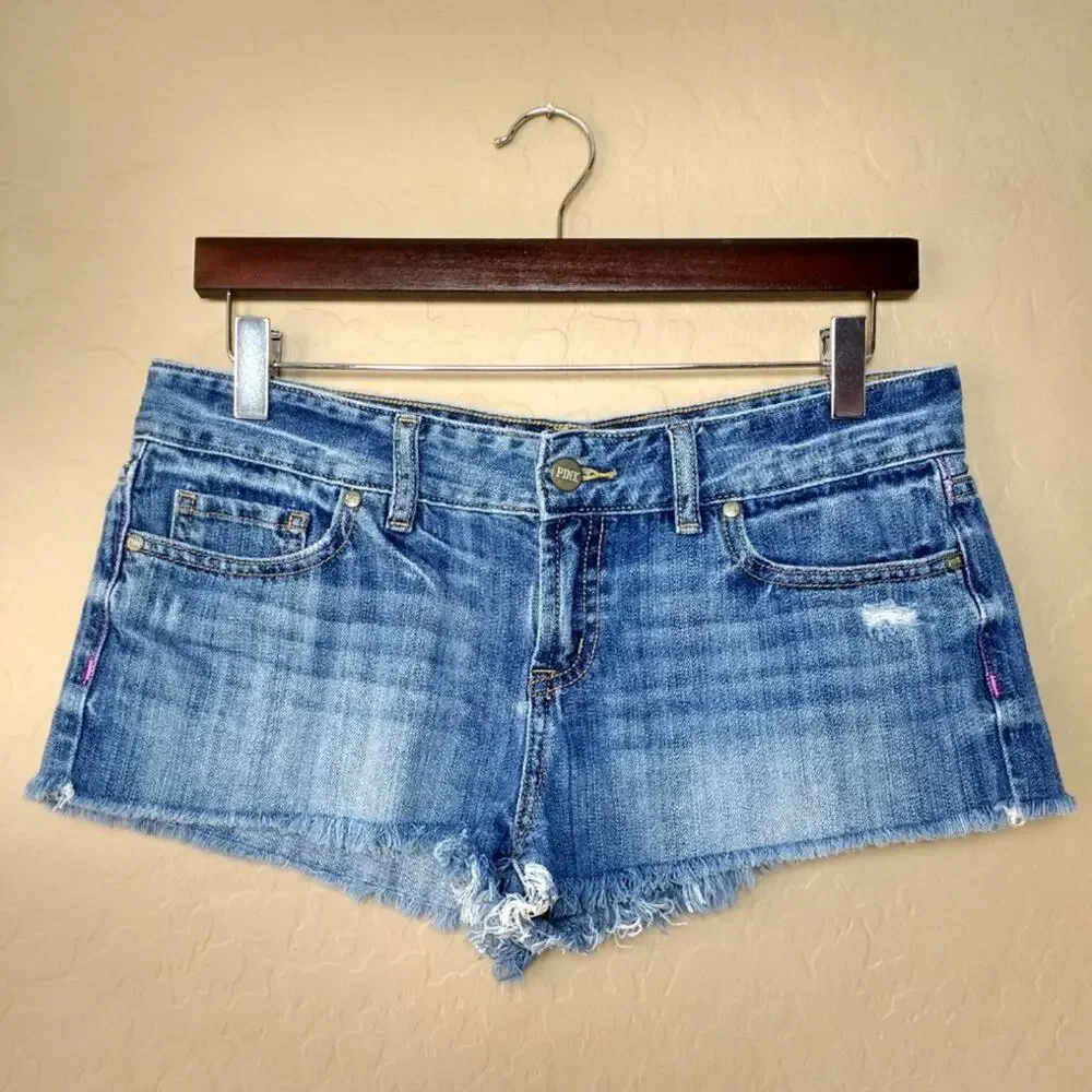 PINK Victoria's Secret Distressed Cut Off Shorts - Picture 2 of 9